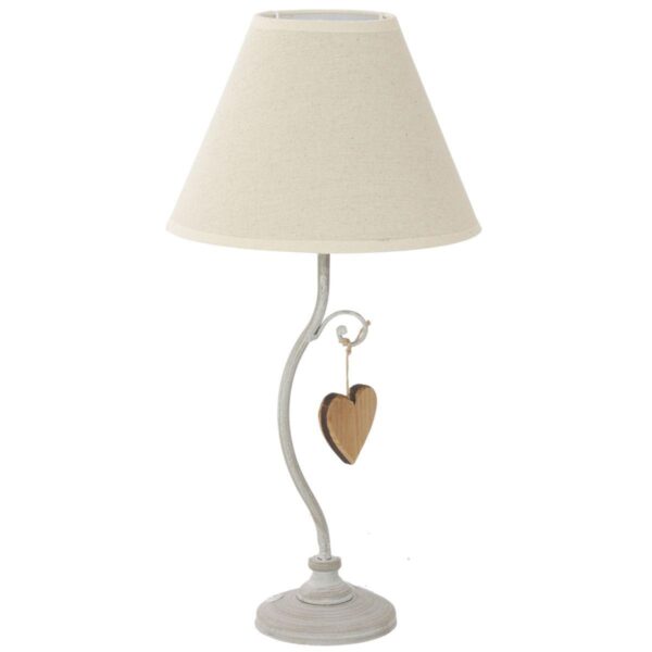 Lampada da tavolo in metallo con cuoricino