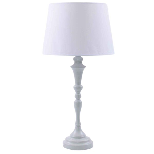 Lampada da tavolo in metallo grigio perla h.56cm o h.70cm