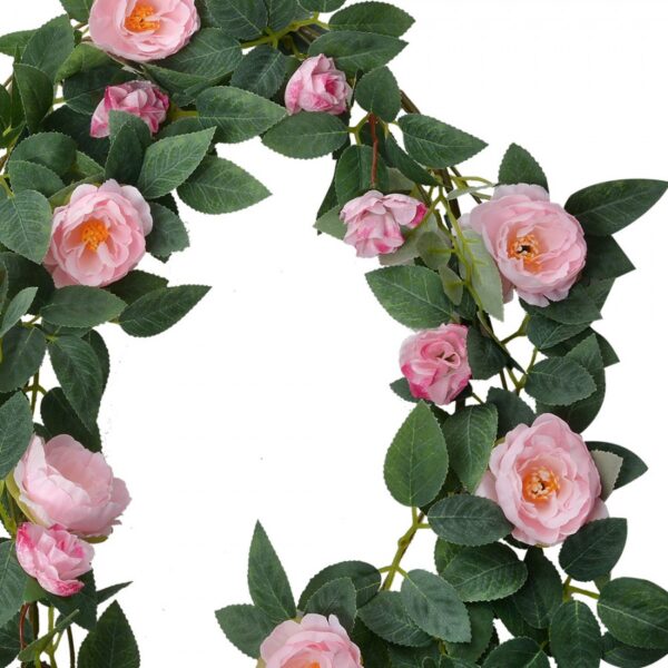Ghirlanda con fiori rosa - immagine 2