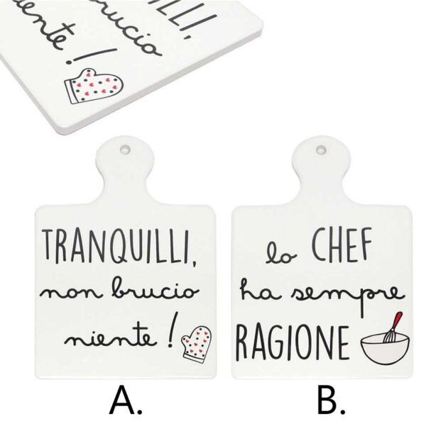 Sottopentola tagliere con scritte