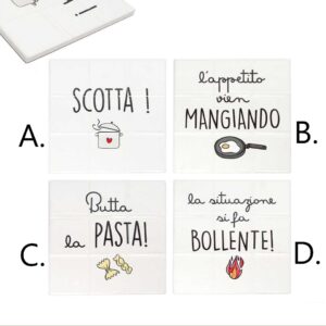 Sottopentola mattonella con scritte
