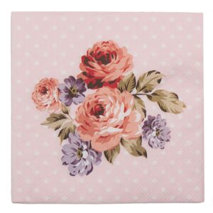 Tovaglioli di carta 3 veli con rose e pois
