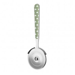 Rotella pizza in acciaio inox con cuoricini verde salvia – Neva