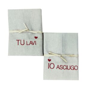 Set 2 strofinacci "Tu lavi...Io asciugo"