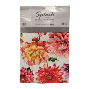 Tovaglia antimacchia con fiori 150x300cm