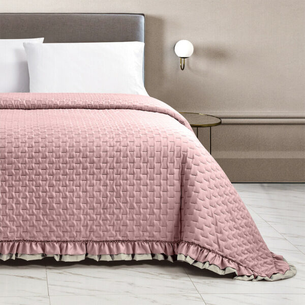 Trapuntino matrimoniale primavera/autunno Frill rosa