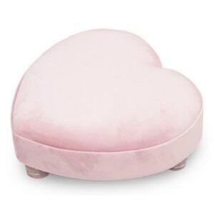Poggiapiedi cuore in velluto rosa