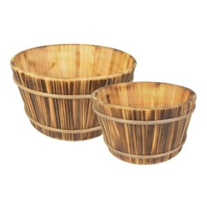 Cesto in legno brunito
