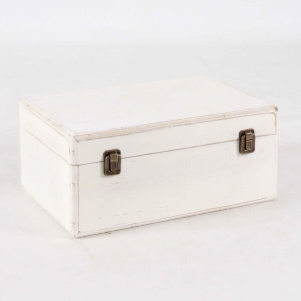 Bauletto in legno bianco shabby - immagine 2
