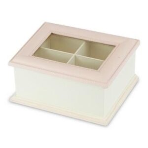 Scatola in legno bianco e rosa