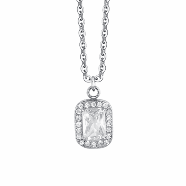 Collana donna in acciaio con cristalli e zircone - immagine 2