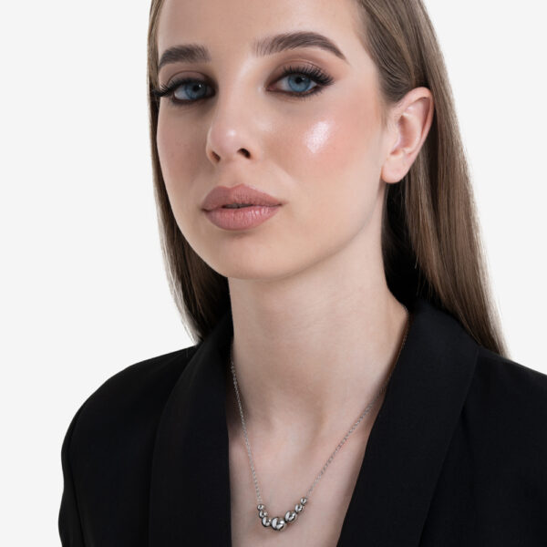 Collana donna in acciaio e sfere - immagine 3