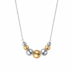 Collana donna in acciaio e IP gold e sfere - immagine 3