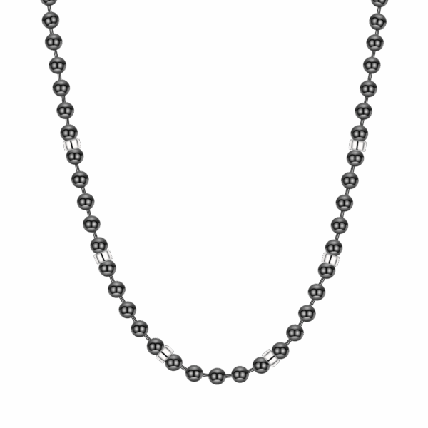 Collana uomo in acciaio nero con elementi - immagine 3