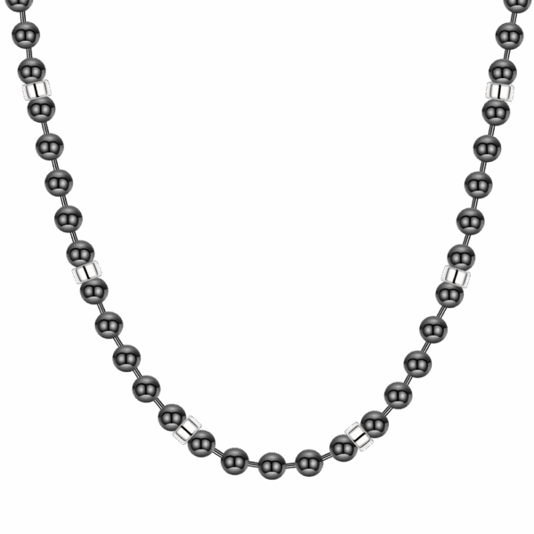 Collana uomo in acciaio nero con elementi - immagine 4