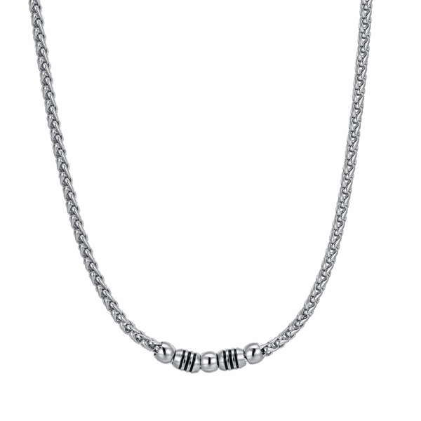 Collana uomo in acciaio con elementi