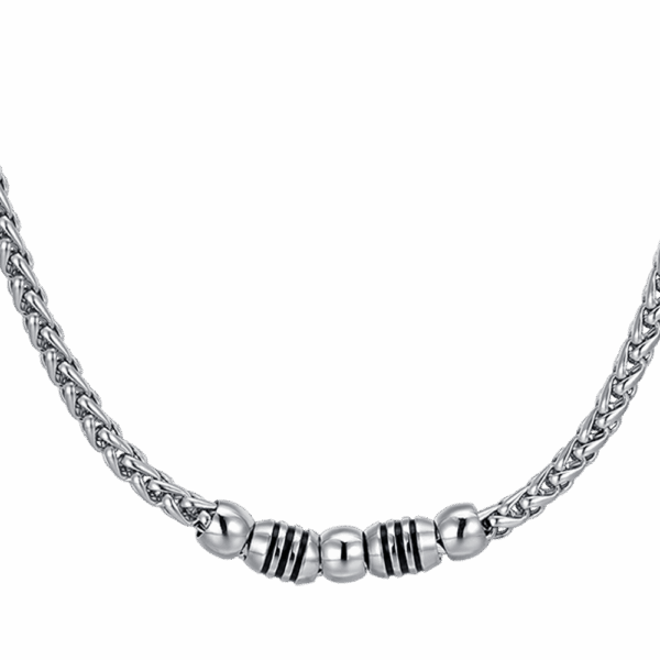 Collana uomo in acciaio con elementi - immagine 2