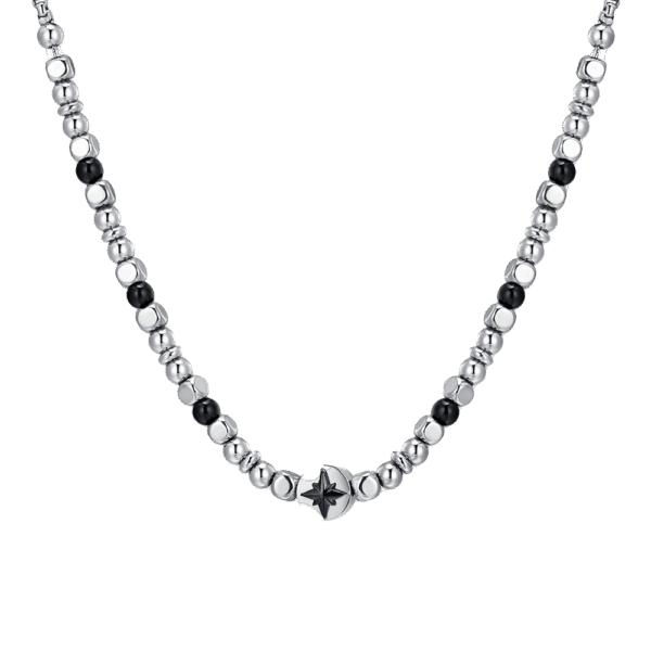 Collana uomo in acciaio con rosa dei venti IP nero - immagine 3