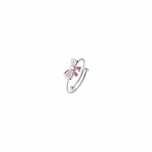 Anello bambina regolabile in acciaio con fiocco