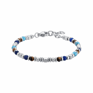 Bracciale bambino in acciaio con pietre multicolor