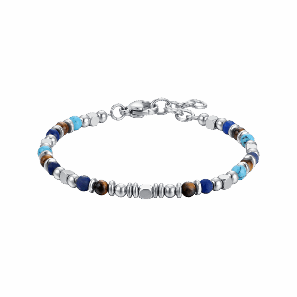 Bracciale bambino in acciaio con pietre multicolor