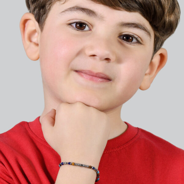 Bracciale bambino in acciaio con pietre multicolor - immagine 5