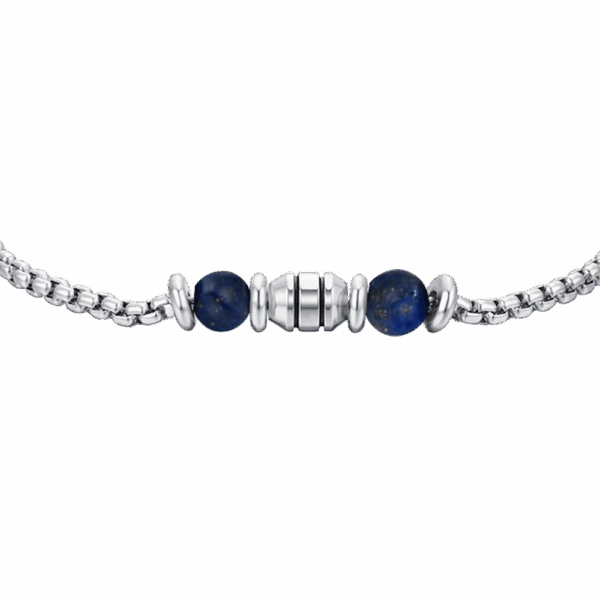 Bracciale bambino in acciaio con pietre blu - immagine 2