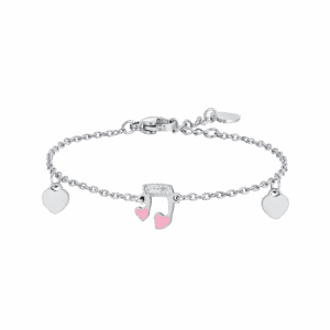 Bracciale bambina in acciaio con nota musicale
