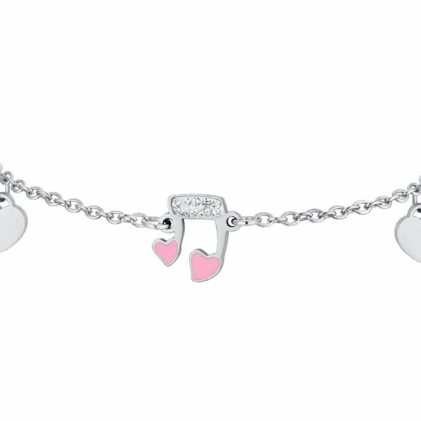 Bracciale bambina in acciaio con nota musicale - immagine 2