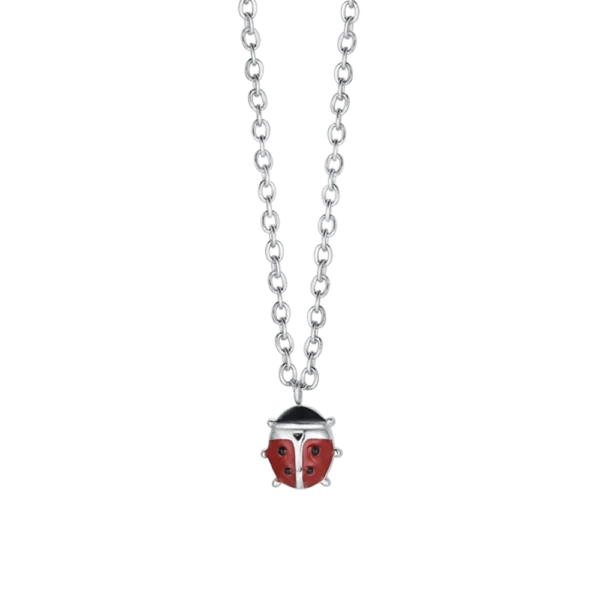 Collana bambina in acciaio con coccinella