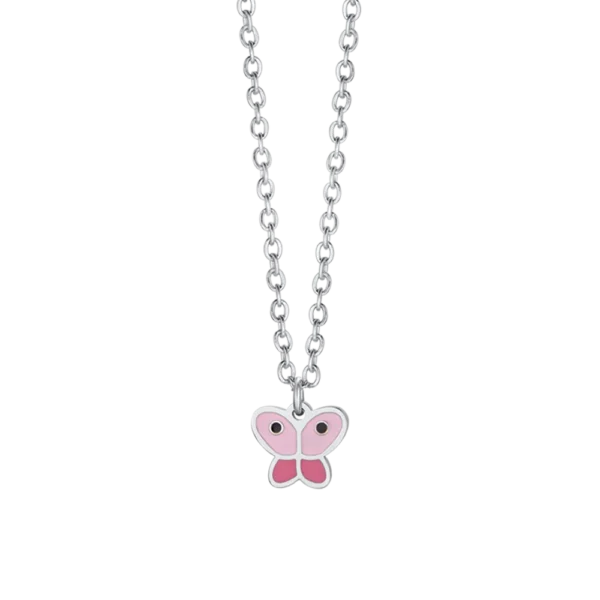 Collana bambina in acciaio con farfalla - immagine 3