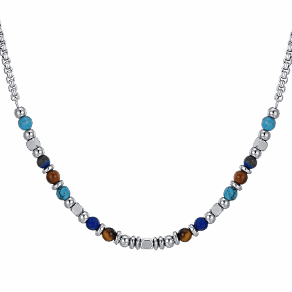 Collana bambino in acciaio con pietre multicolor - immagine 5