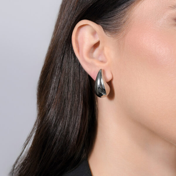 Orecchini donna in acciaio a goccia 16x26mm - immagine 2