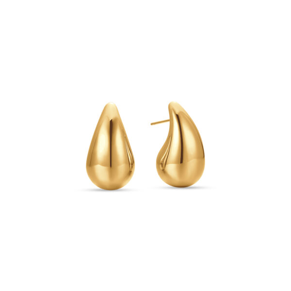 Orecchini donna in acciaio a goccia Ip gold 16x26mm - immagine 3