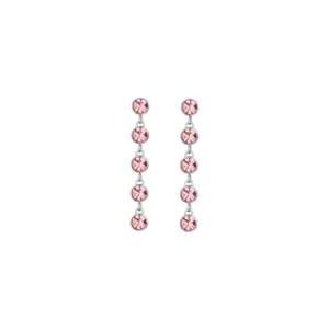 Orecchini donna in acciaio con cristalli rosa