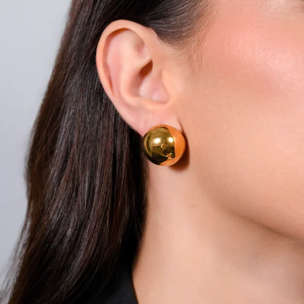 Orecchini donna a goccia 20mm in acciaio Ip gold - immagine 2