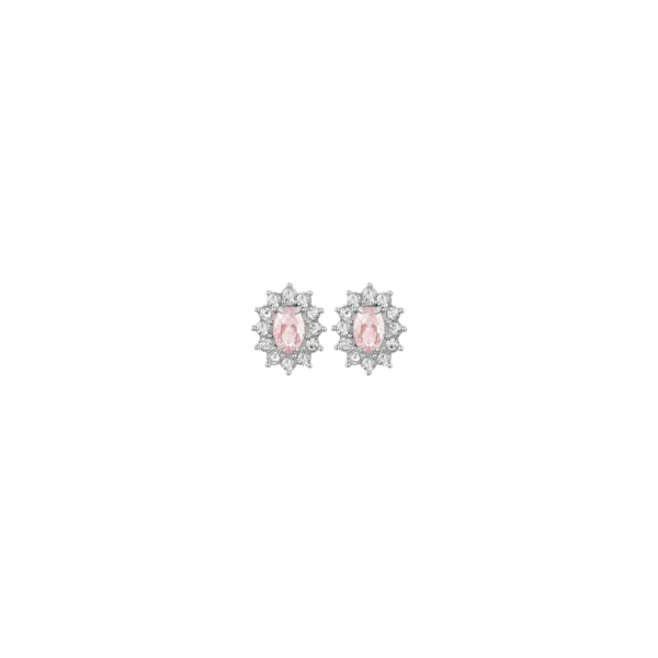 Orecchini donna in acciaio con cristalli e zircone rosa