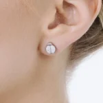 Orecchini donna in acciaio a coccinella con cristalli - immagine 3