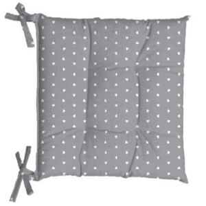 Cuscino sedia grigio con cuoricini