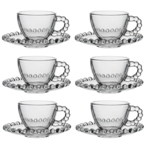 Set 6 tazzine da caffè in vetro Ladys