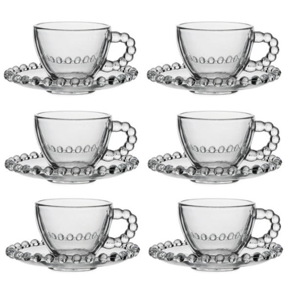 Set 6 tazzine da caffè in vetro Ladys