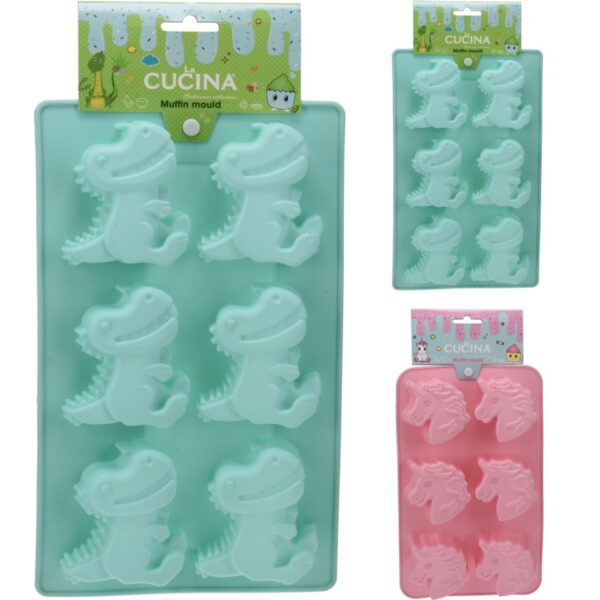 Stampo per muffin dinosauro/unicorno in silicone