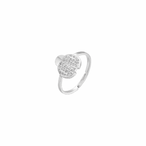 Anello donna in acciaio con coccinella e cristalli