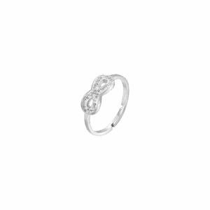Anello donna in acciaio con infinito e cristalli