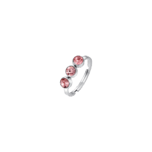 Anello donna in acciaio con cristalli rosa