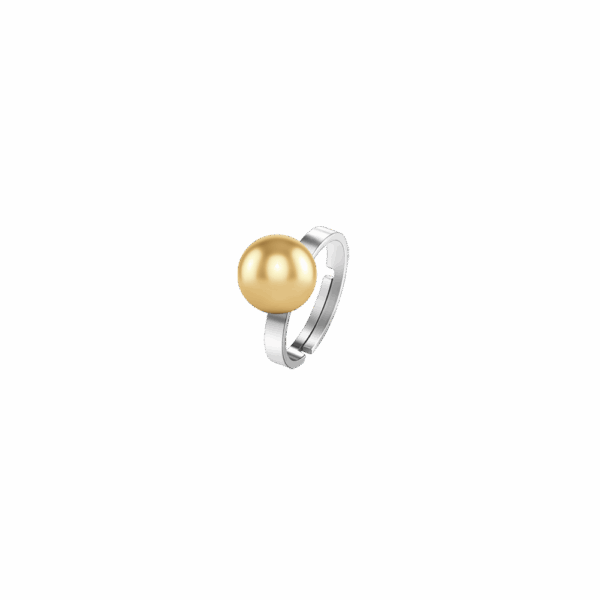 Anello donna in acciaio con sfera IP gold - immagine 3