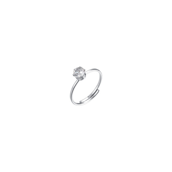 Anello donna in acciaio con zircone
