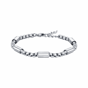 Bracciale uomo in acciaio con elementi