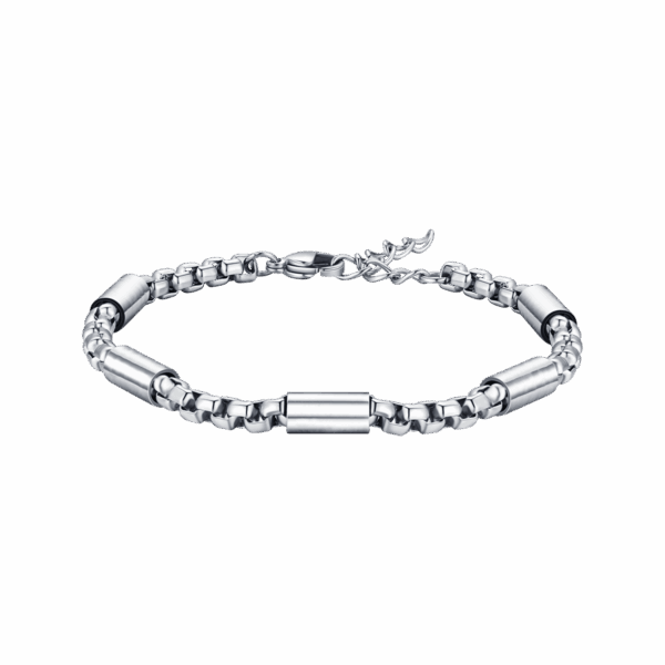 Bracciale uomo in acciaio con elementi