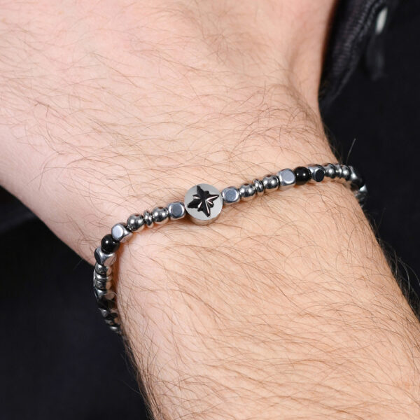 Bracciale uomo in acciaio con rosa dei venti in IP nero - immagine 3